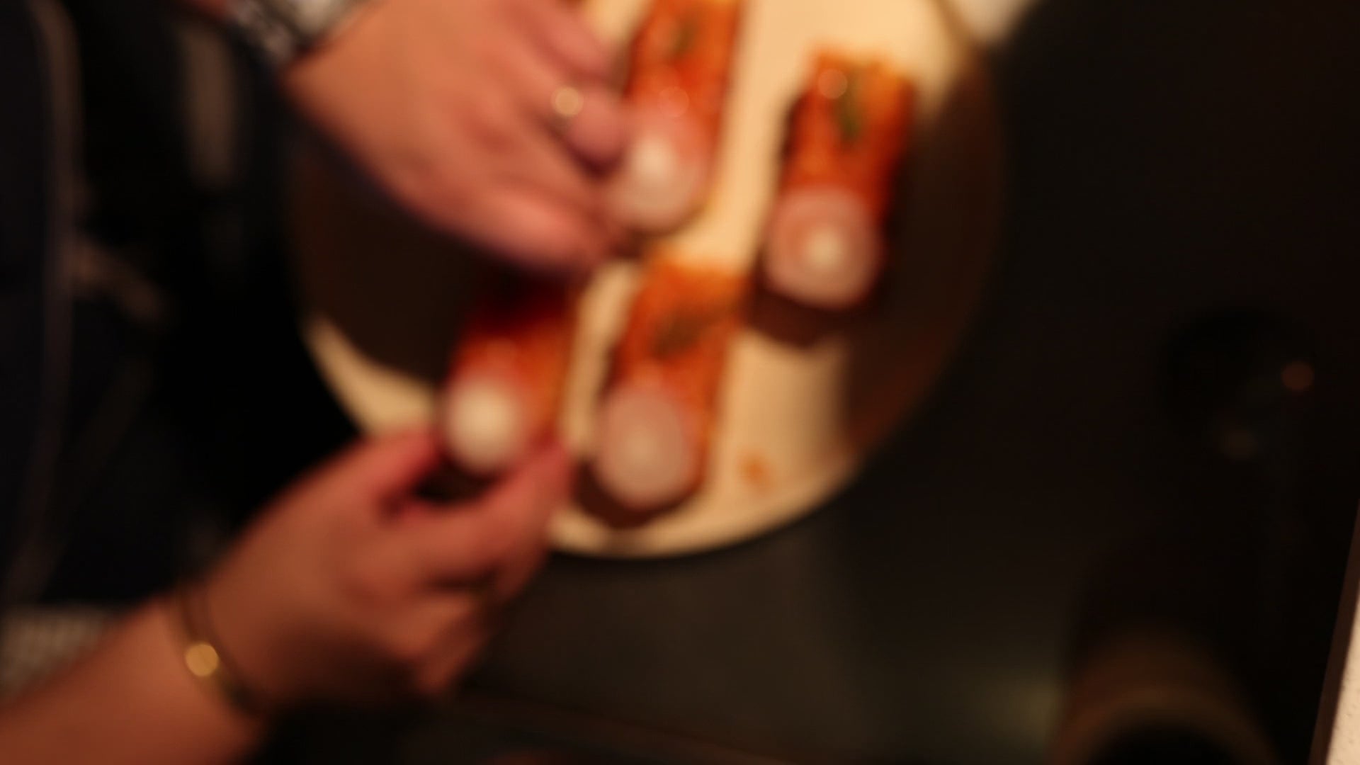 Chefs Hands Plating Canape Items 